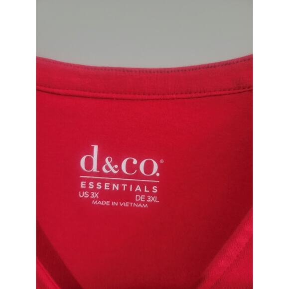 Denim & Co Size 3X Red Jersey Split Neck Swing Tank A648429 NWOT - Picture 4 of 8